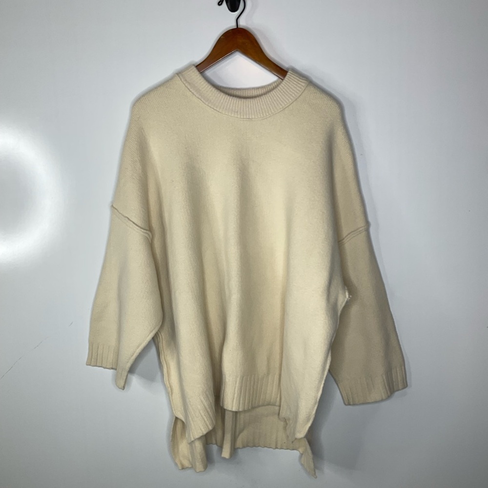 Free People Cream Crew Neck Sweater